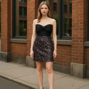 Anthropologie ATSU Sequined Bow Dress Size 4